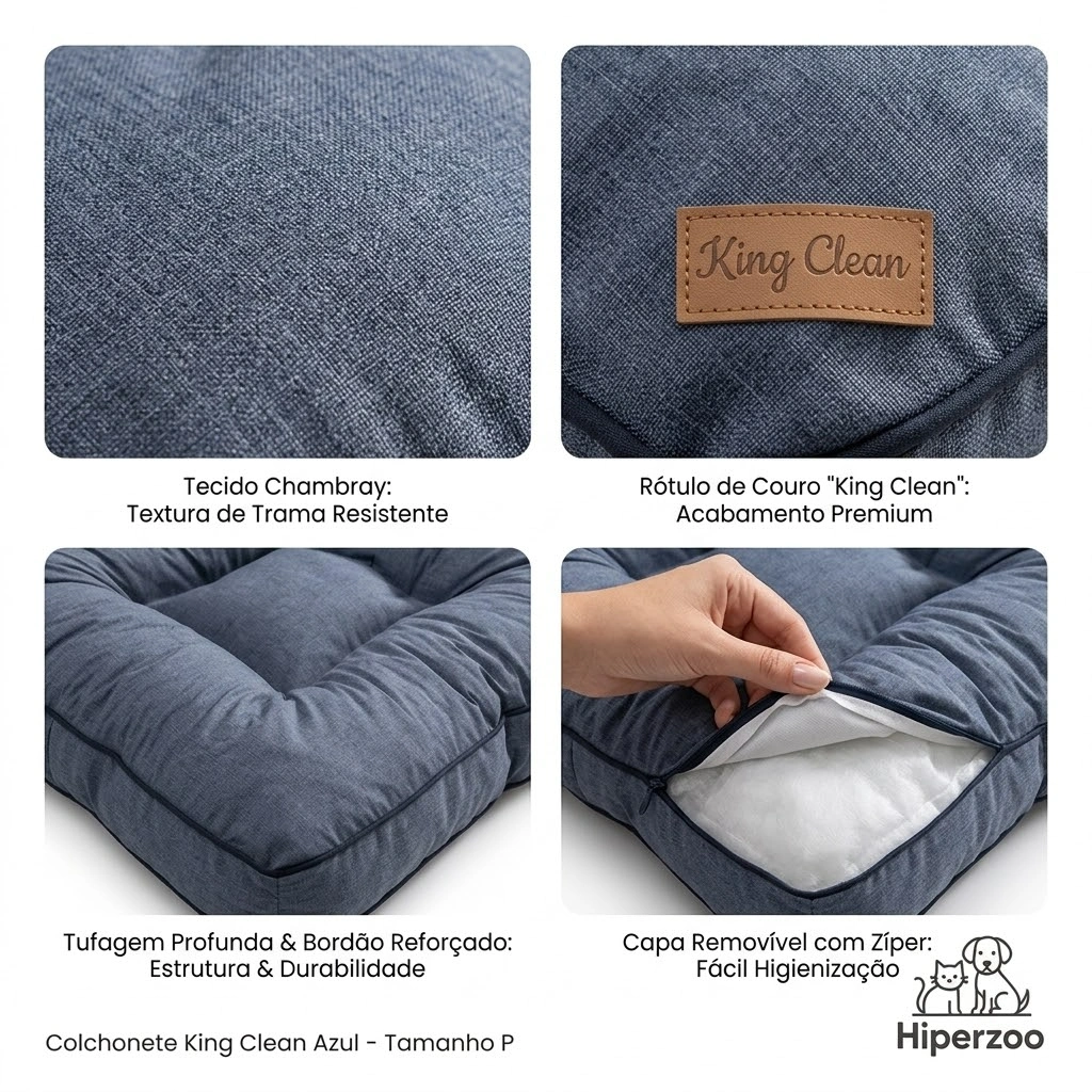 Colchonete King Clean Pet Mania Cor Azul Tamanho Pequeno - imagem 3