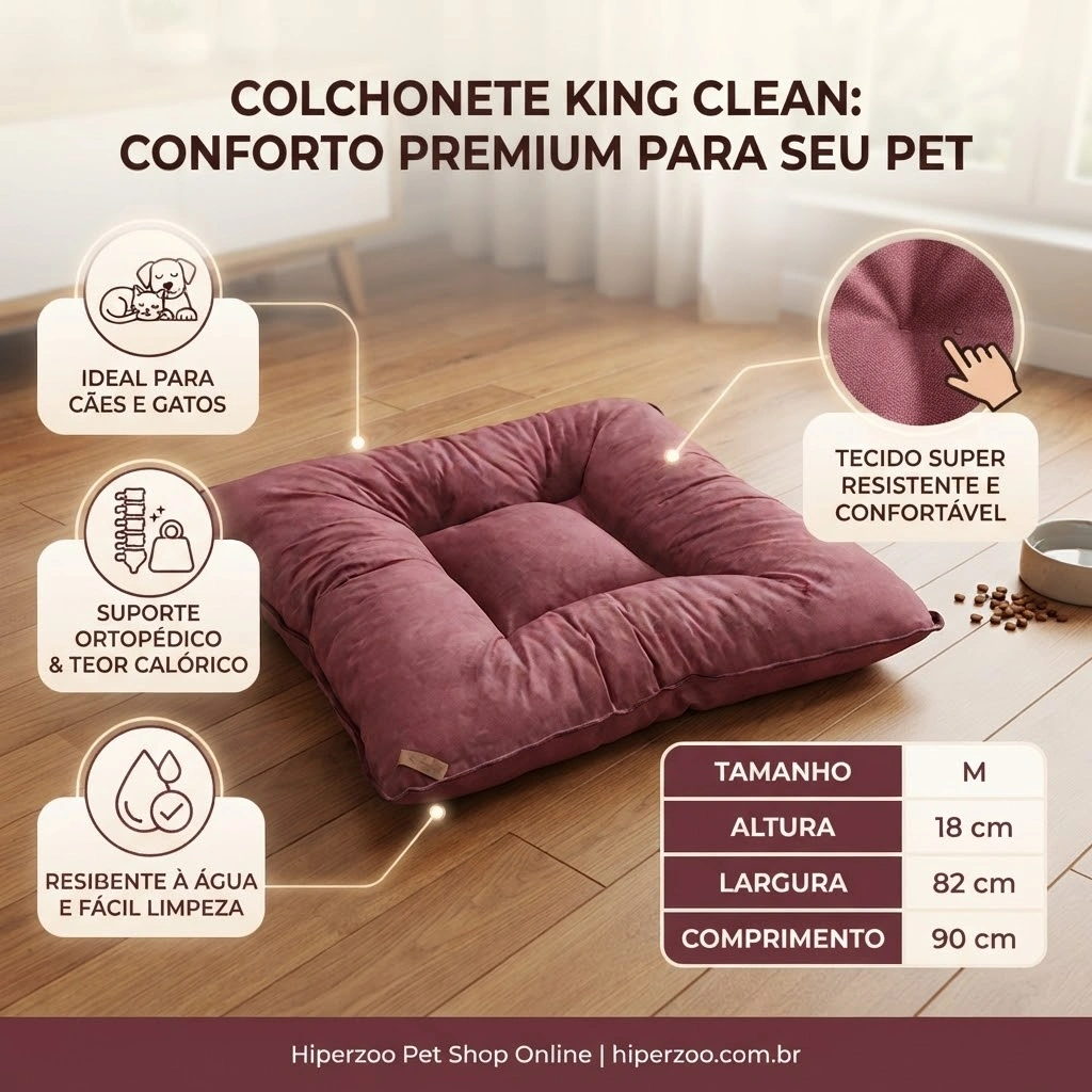 Colchonete King Clean Pet Mania Cor Marsala Tamanho Médio - imagem 3
