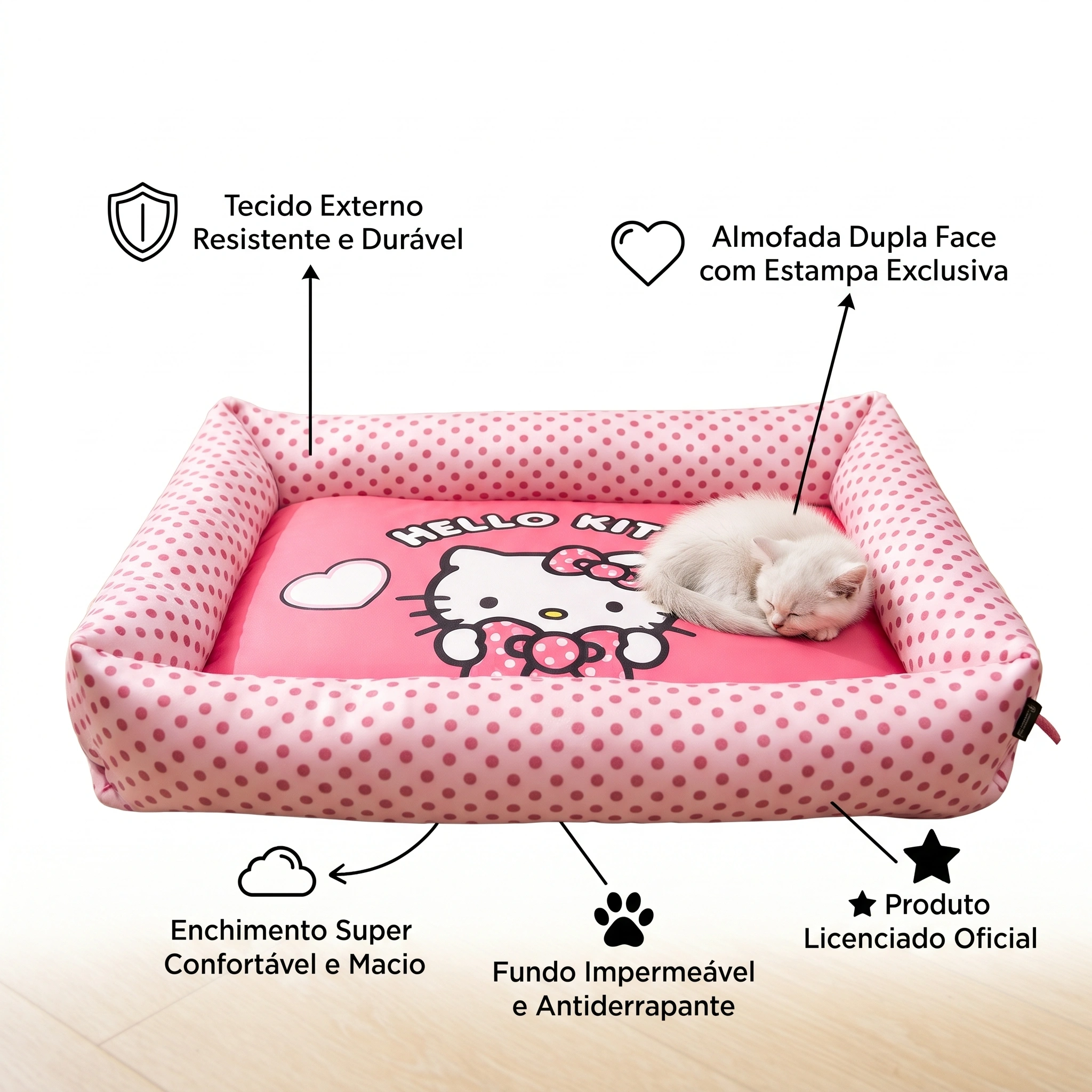 Cama FreeFaro Hello Kitty Tamanho Média para Cães e Gatos  - imagem 4