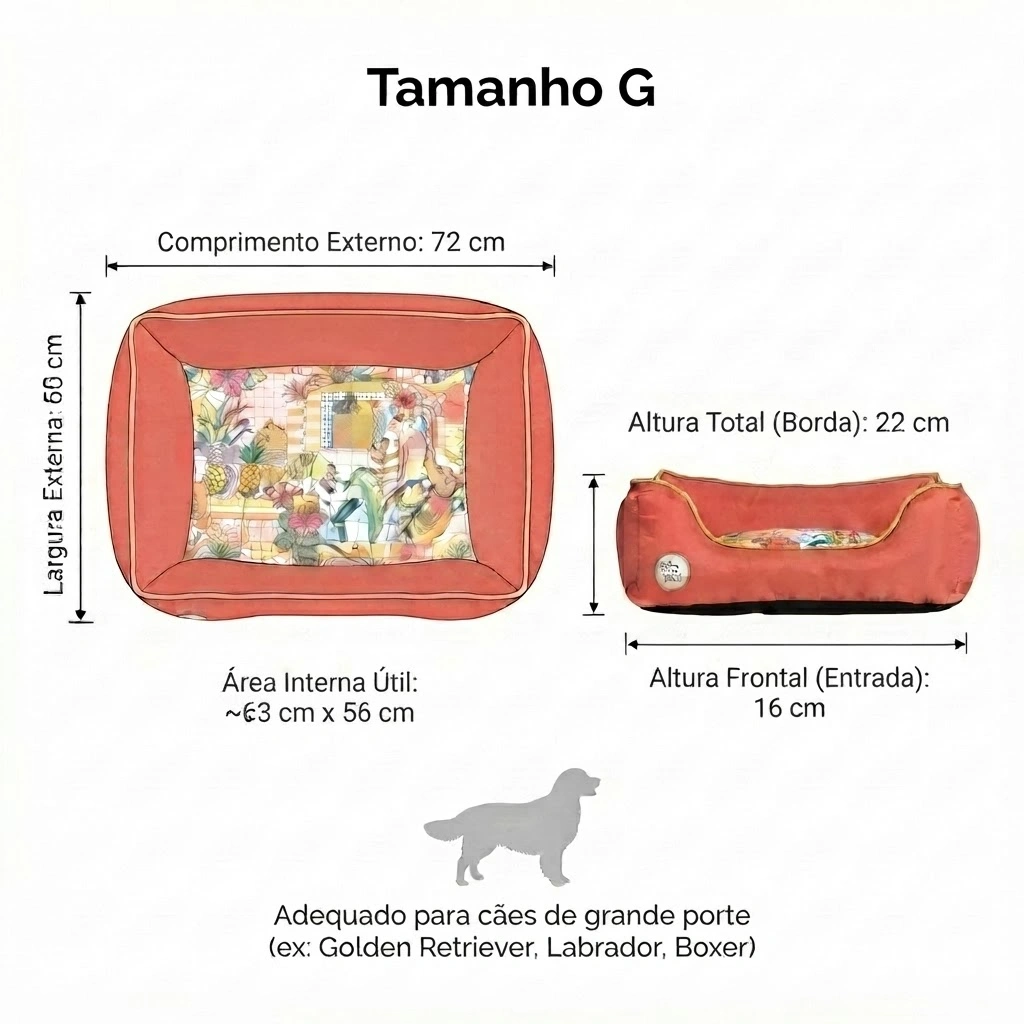 Cama São Pet Rubi Tropical Cor Vermelha Tamanho Grande - imagem 4