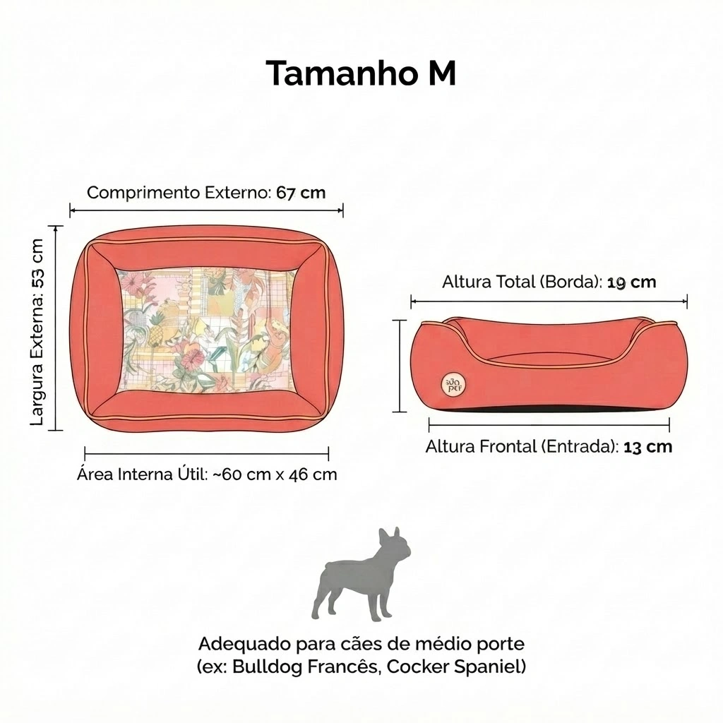 Cama São Pet Rubi Tropical Cor Vermelha Tamanho Média - imagem 4