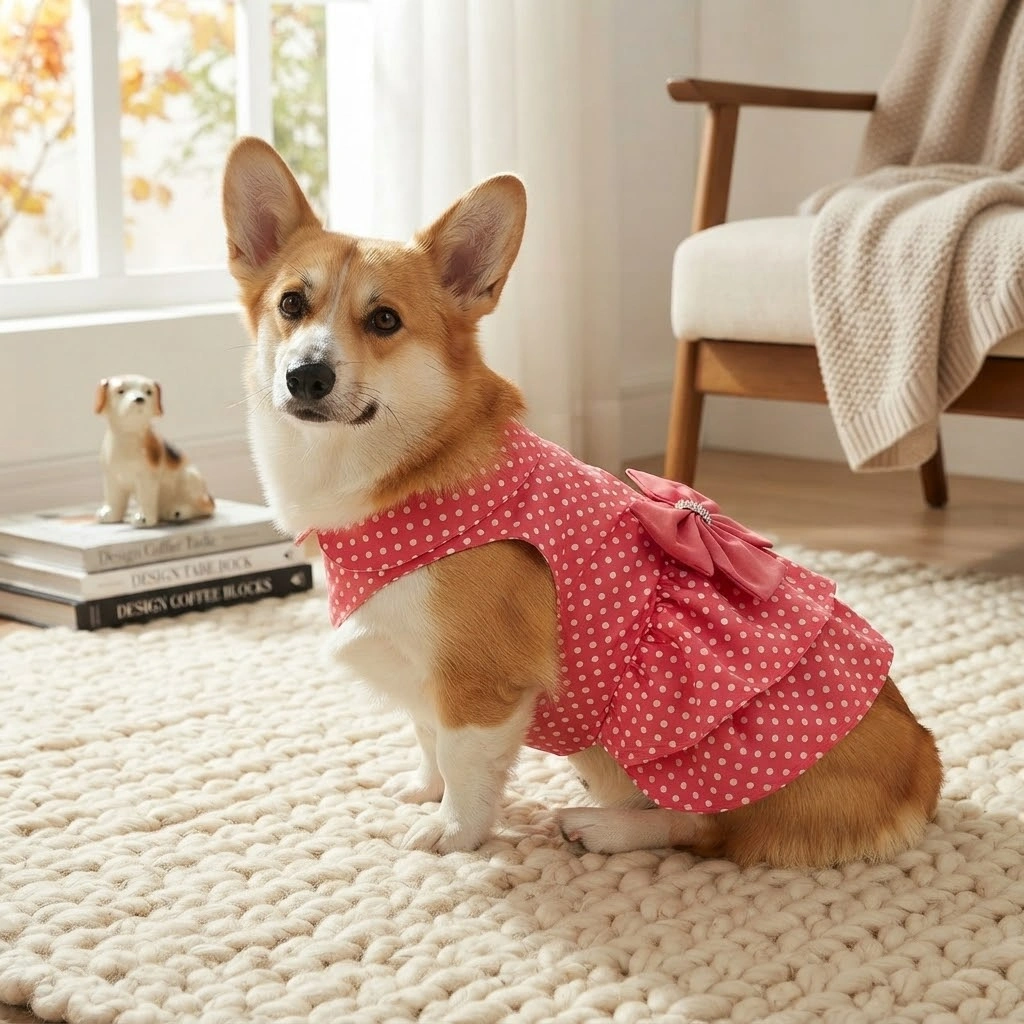 Vestido Pet'Arts Poá Pink para Pets Tamanho 10 - imagem 2