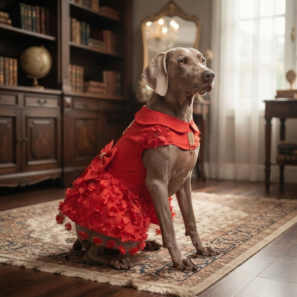 Vestido Pet'Arts Floral Vermelho para Pets Tamanho GG - imagem 2
