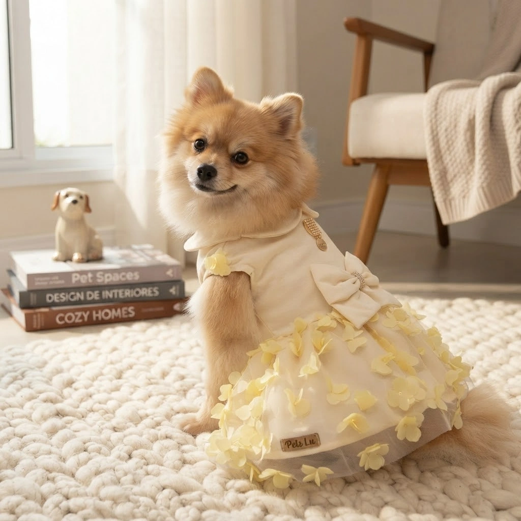 Vestido Pet'Arts Floral Nude para Pets Tamanho 1 - imagem 2