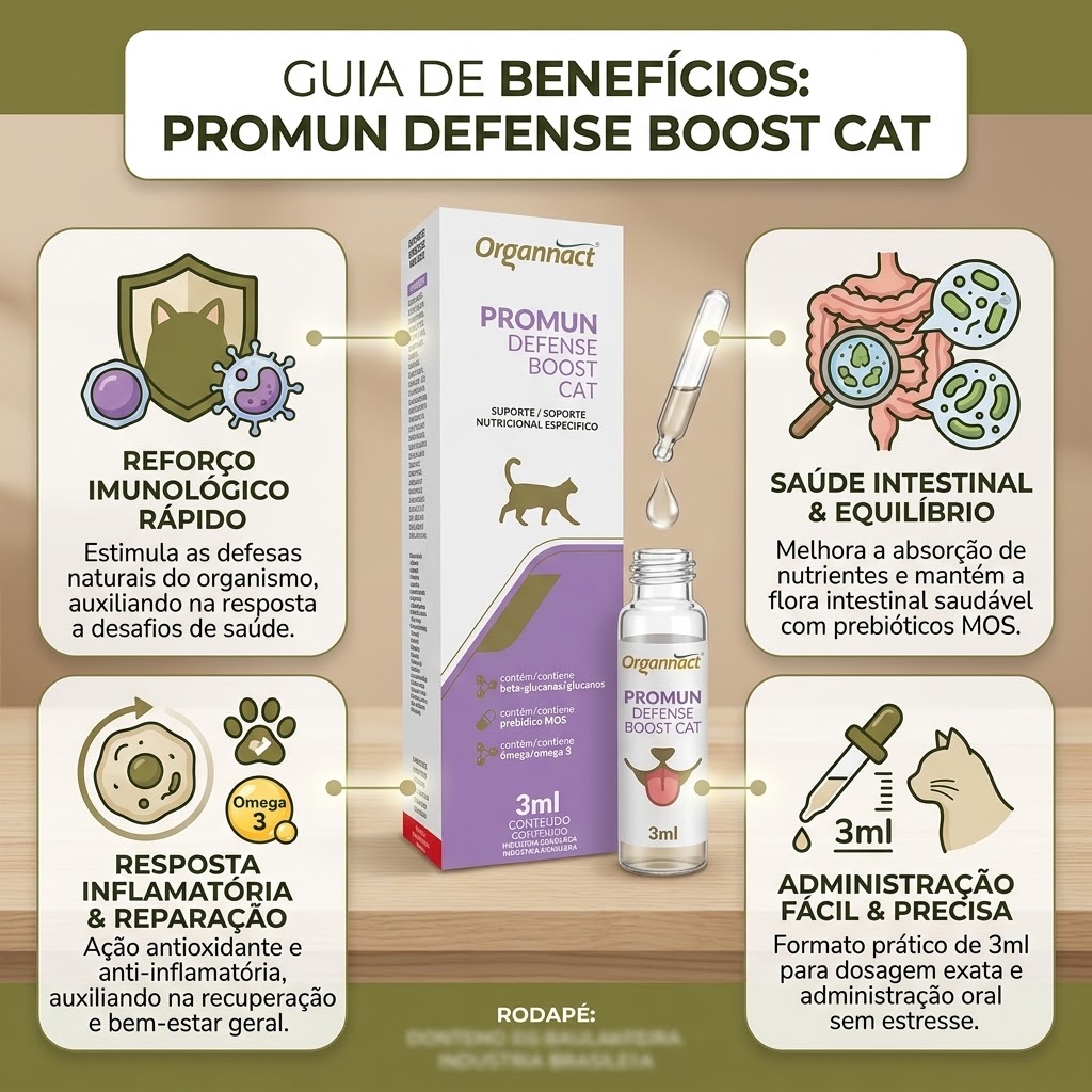 Suplemento Promun Defense Boost Cat Organnact 3ml - imagem 2