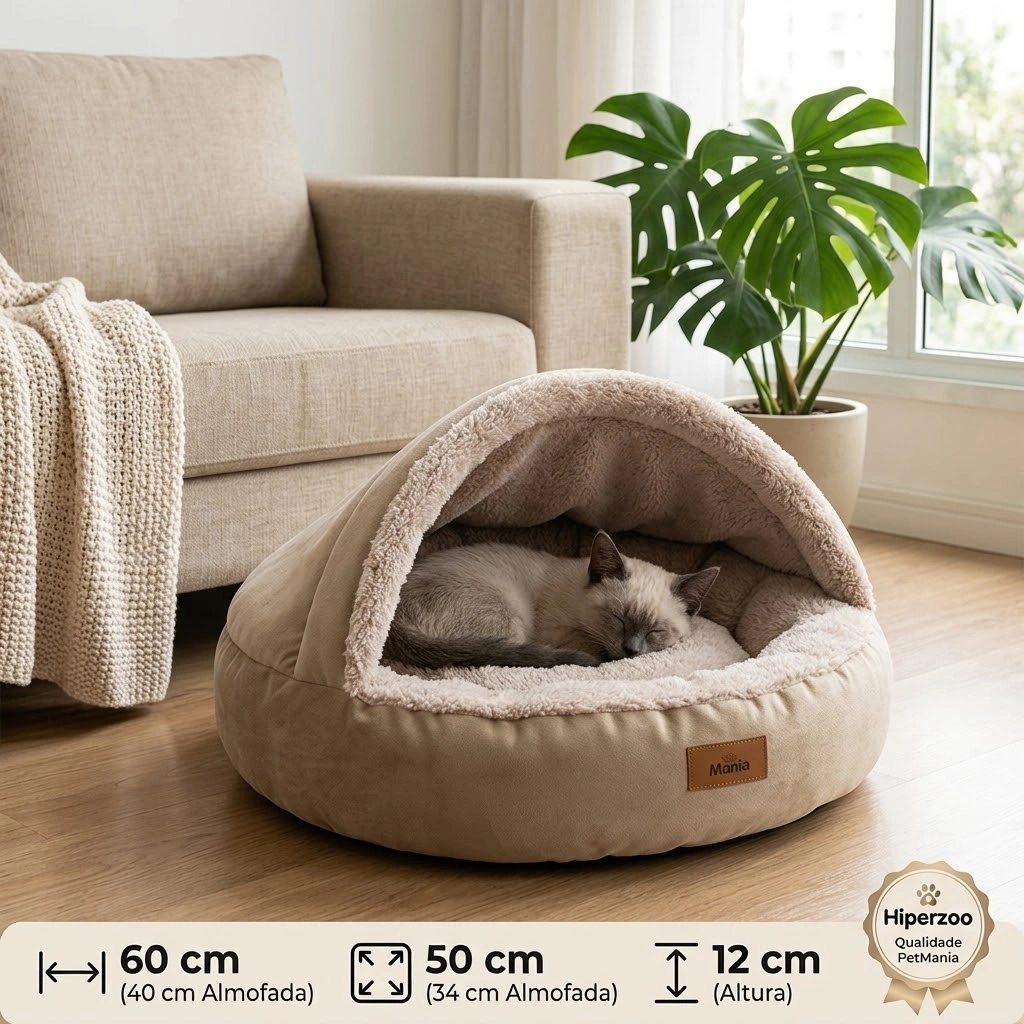 Cama PetMania Toca Bege Tamanho M - imagem 3