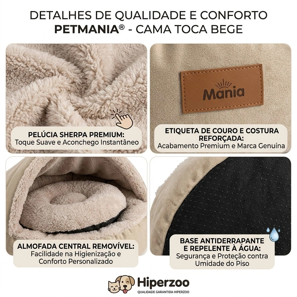 Cama PetMania Toca Bege Tamanho M - imagem 4