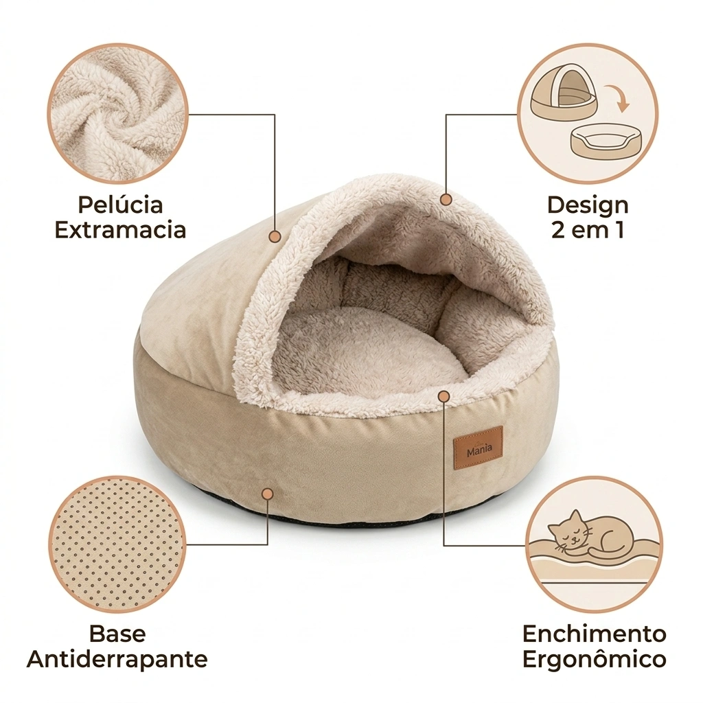 Cama PetMania Toca Bege Tamanho G - imagem 3