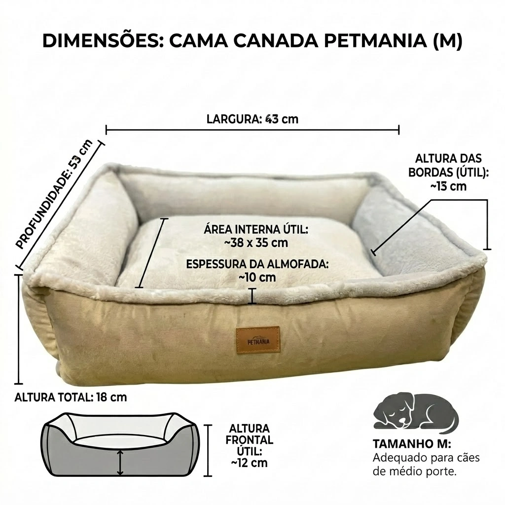 Cama PetMania Canada Bege Tamanho M  - imagem 4