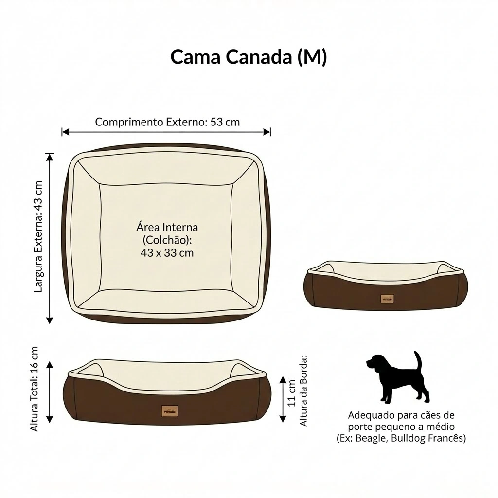 Cama PetMania Canada Marrom Tamanho M - imagem 4