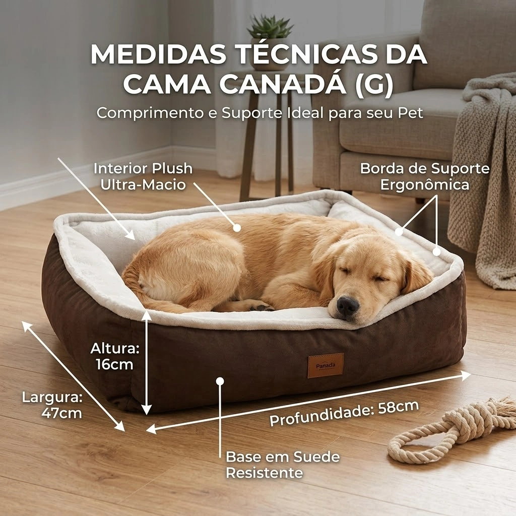 Cama PetMania Canada Marrom Tamanho G - imagem 2