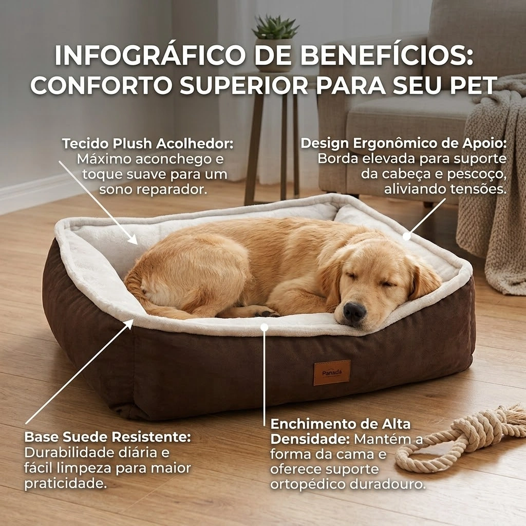 Cama PetMania Canada Marrom Tamanho G - imagem 3