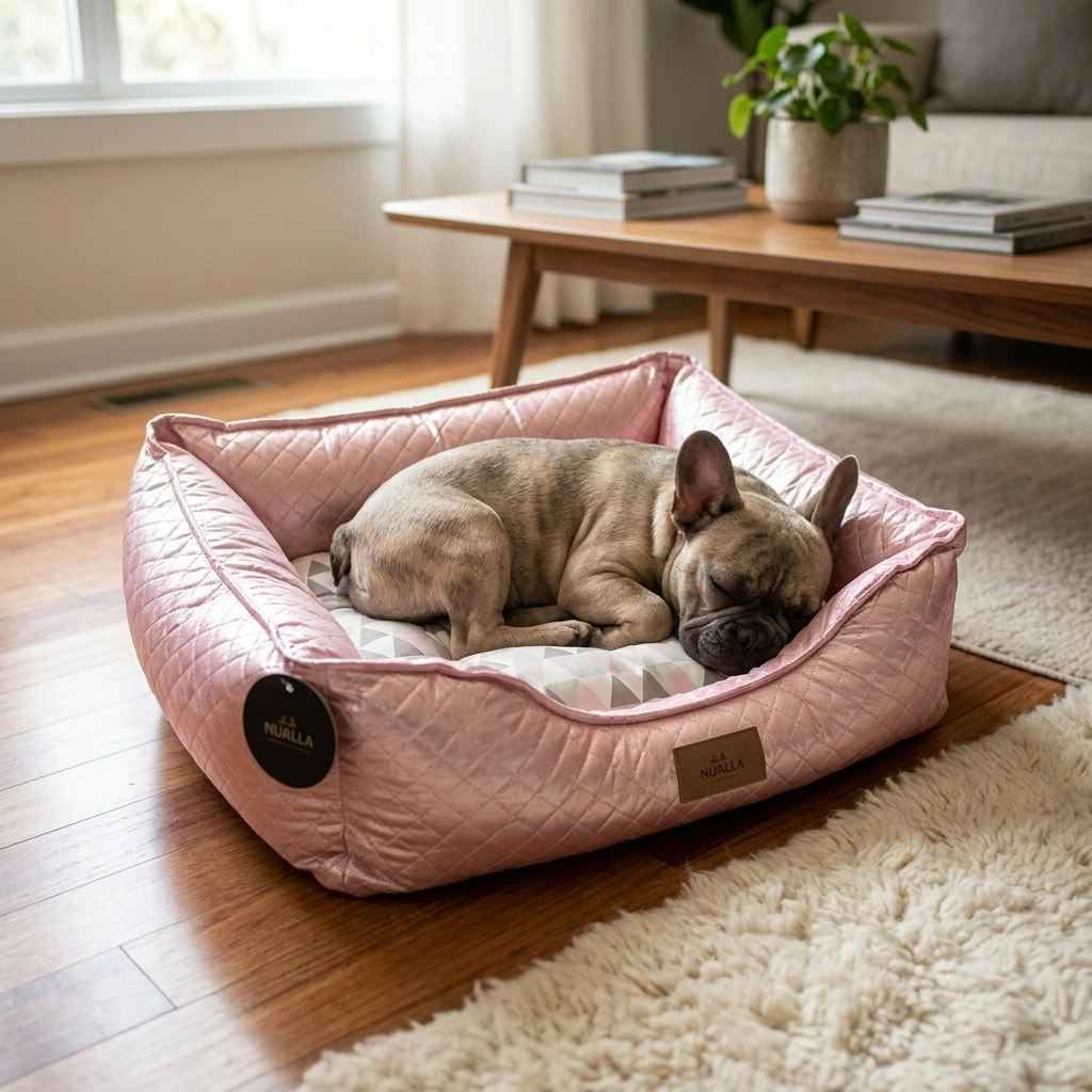Cama Pet Mania Luxo Rosa Metalizada Para Cães Tamanho M  - imagem 2