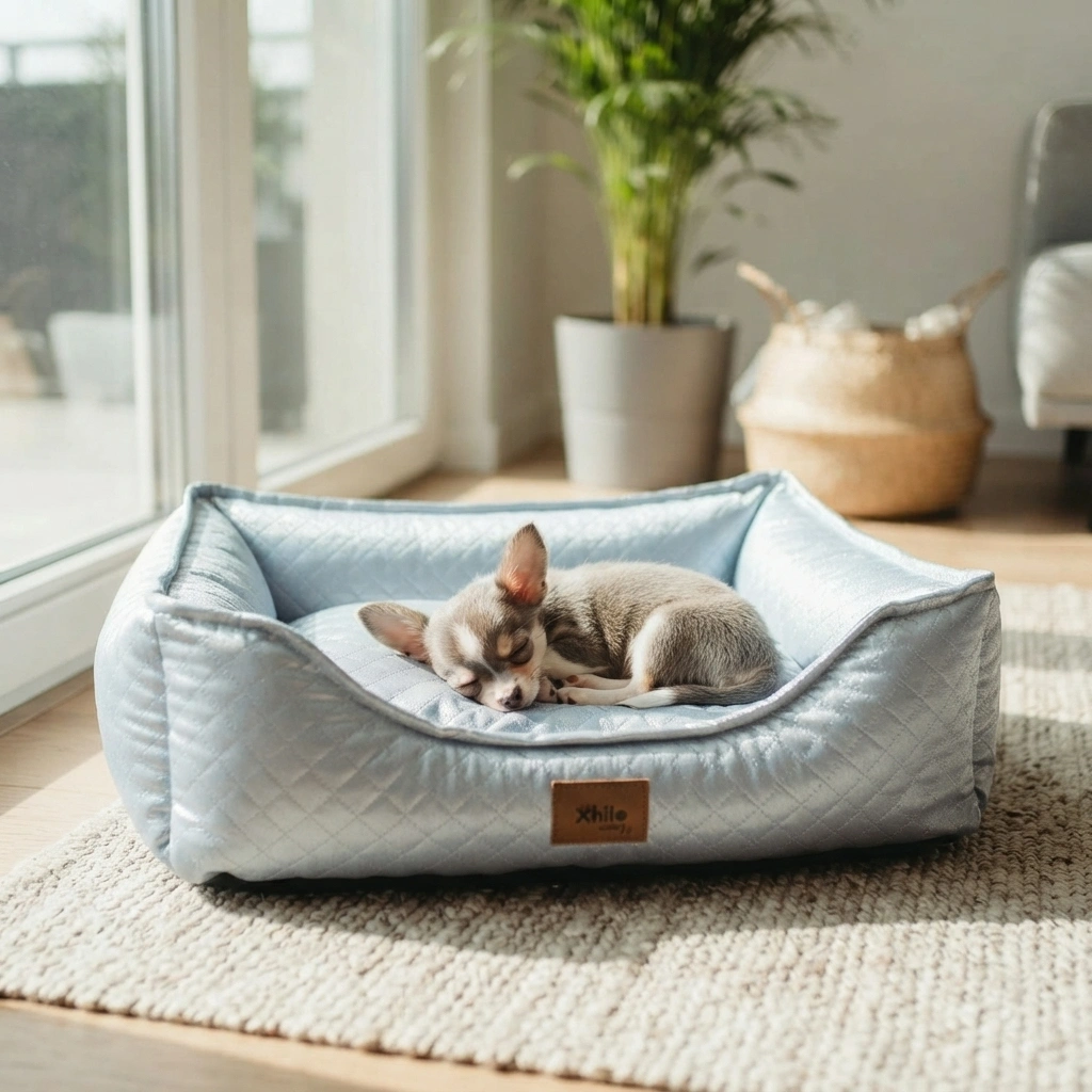 Cama Pet Mania Luxo Azul Metalizada Para Cães Tamanho P  - imagem 2