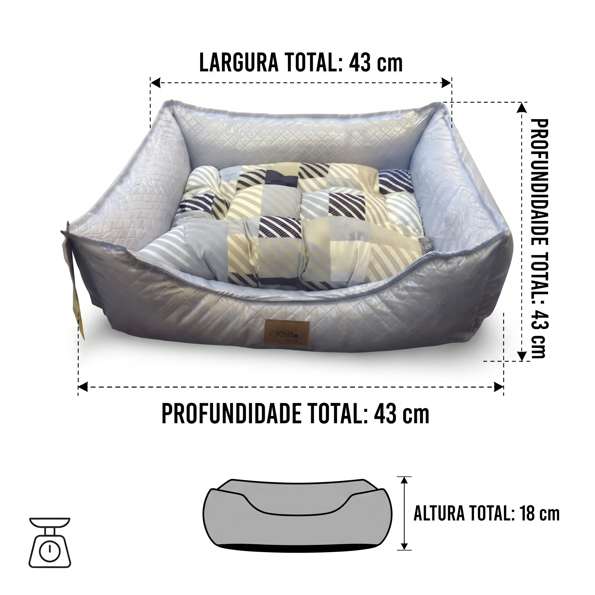 Cama Pet Mania Luxo Azul Metalizada Para Cães Tamanho P  - imagem 4