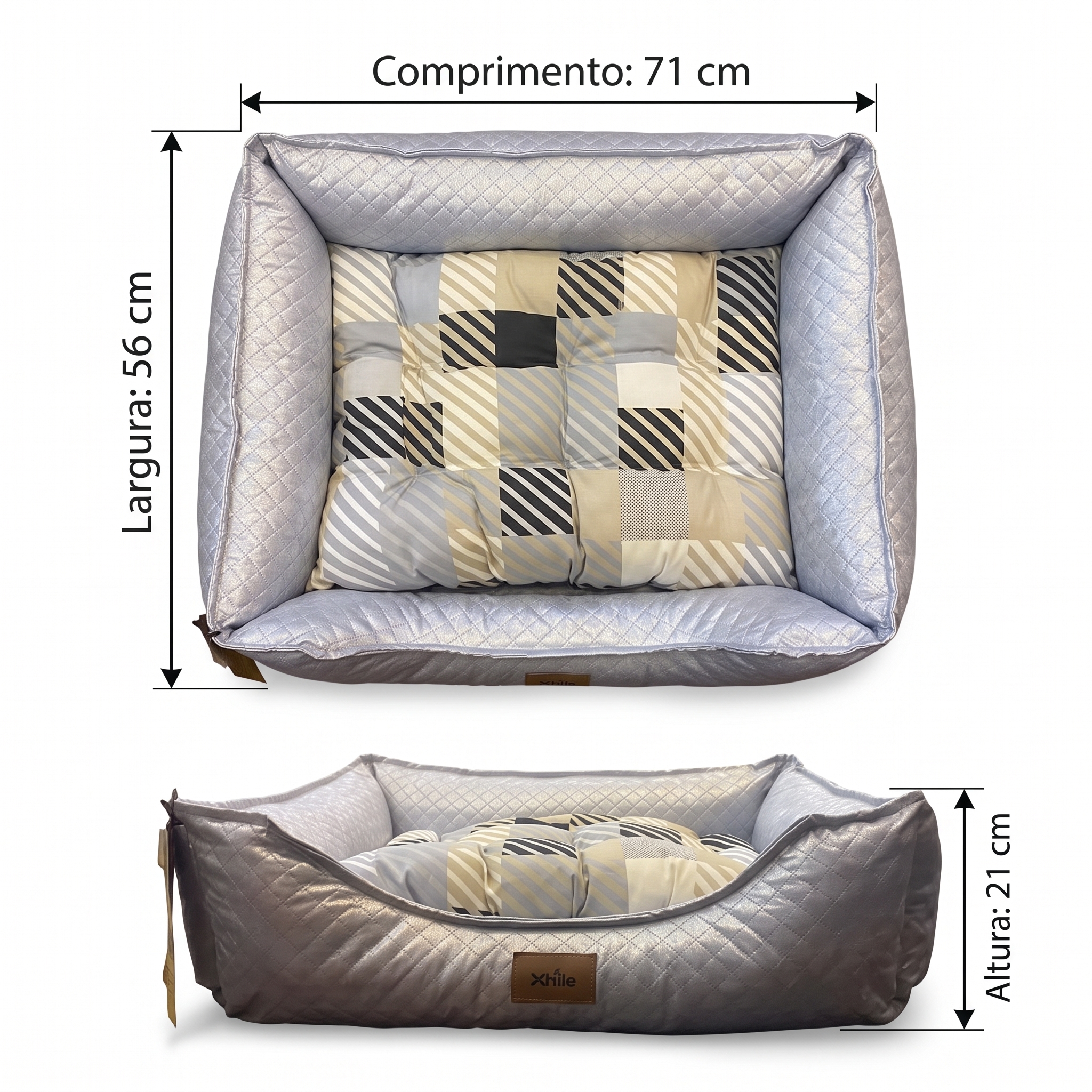 Cama Pet Mania Luxo Azul Metalizada Para Cães Tamanho G  - imagem 4