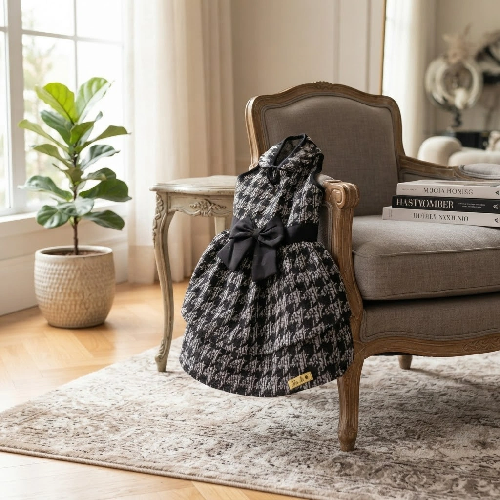 Vestido Pets Lu Charlote Preto e Branco Para Cães Tamanho 10 - imagem 4