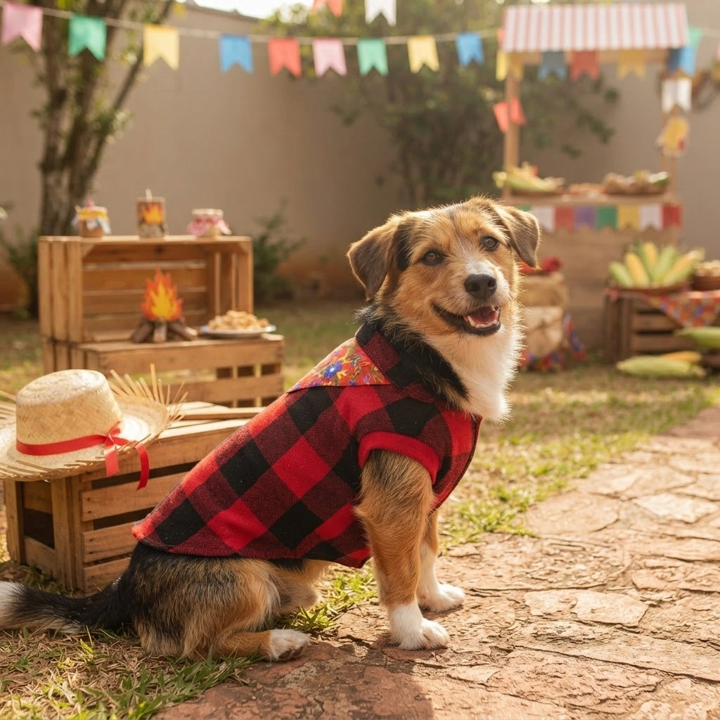 Camisa Zezin Modelo Festa Junina Pet'Arts para Pets Tamanho 3 - imagem 2