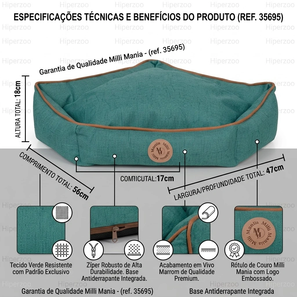 Cama Diamante Verde Milli Mania Tamanho M - imagem 3