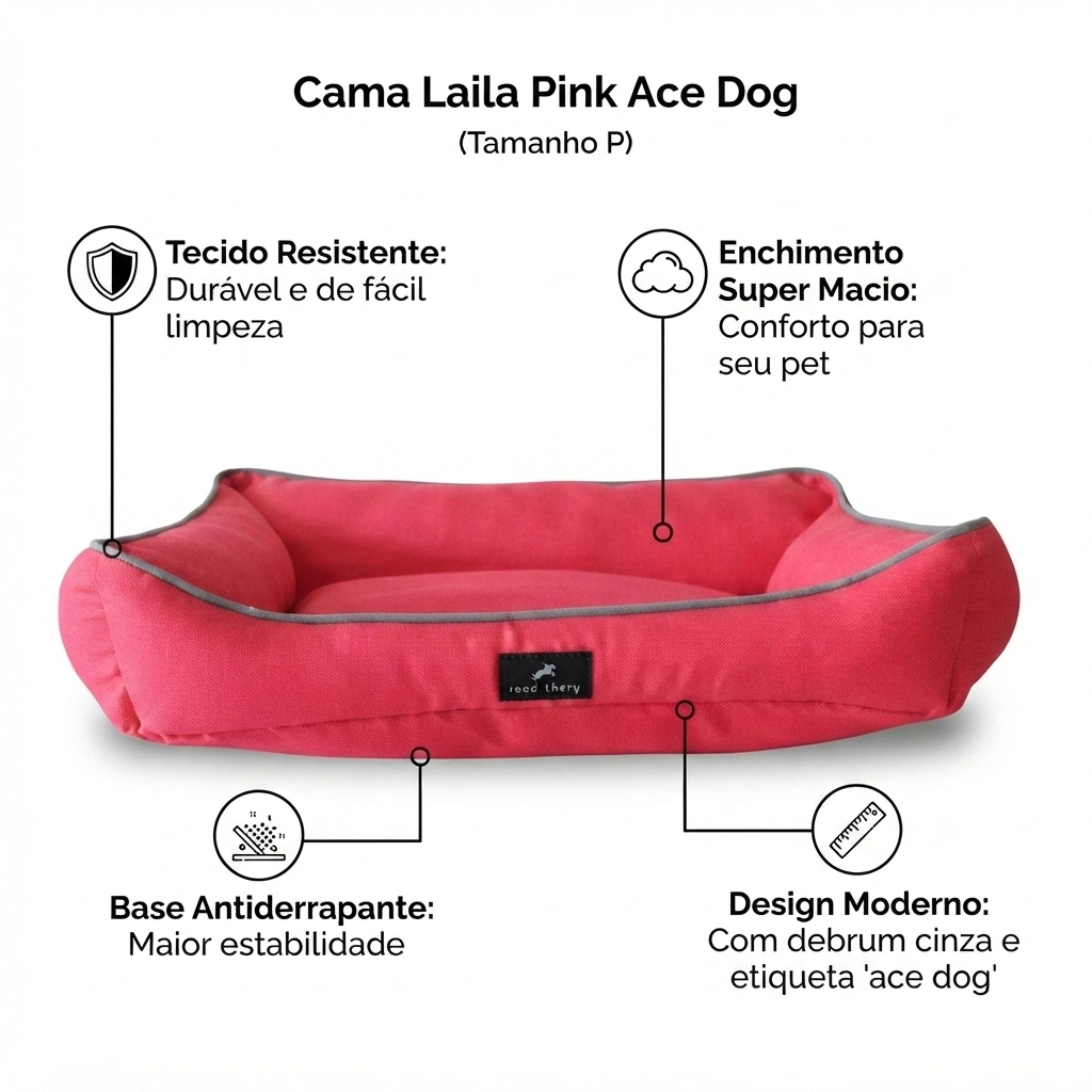 Cama Ace Dog Laila Pink Tamanho P - imagem 3