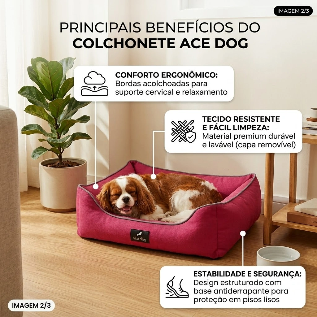 Cama Ace Dog Laila Pink Tamanho M - imagem 2