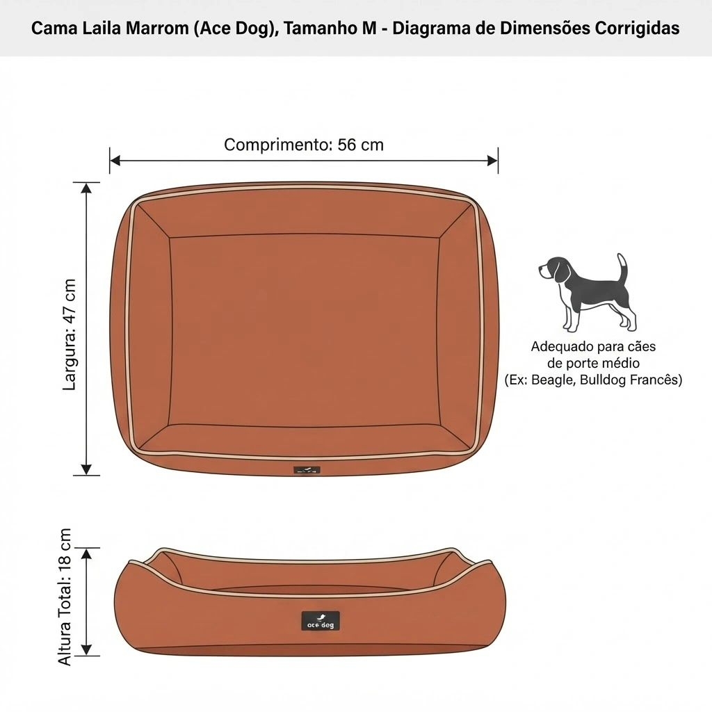 Cama Ace Dog Laila Marrom Tamanho M - imagem 4