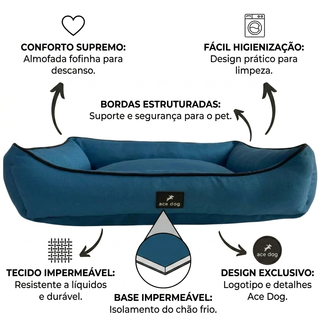 Cama Ace Dog Laila Azul Tamanho P - imagem 3