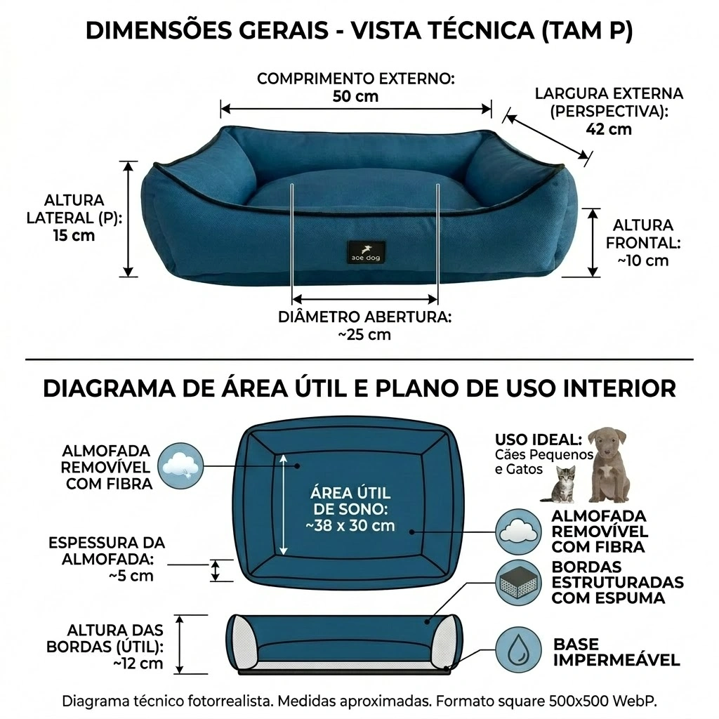 Cama Ace Dog Laila Azul Tamanho P - imagem 4