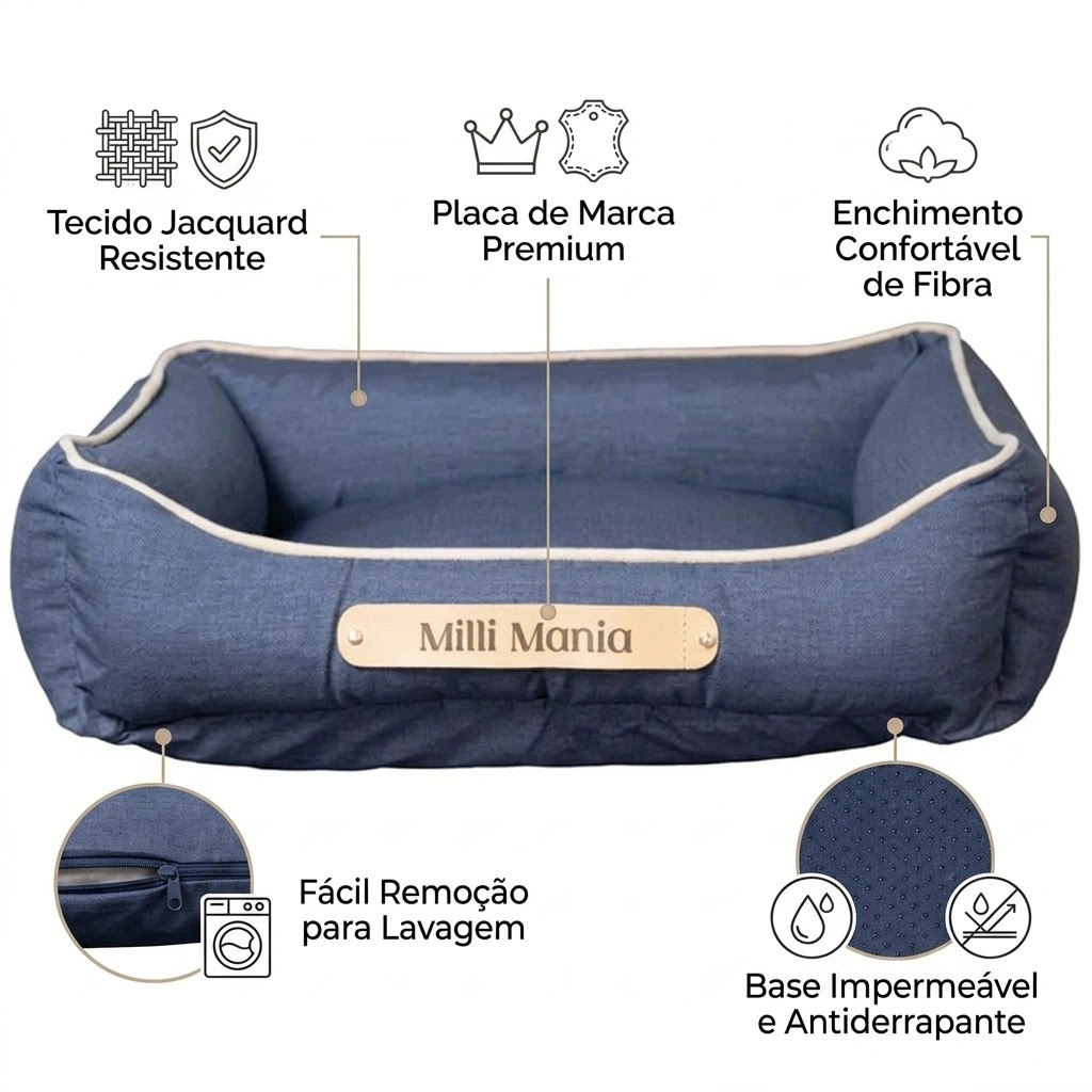 Cama Ivo Milli Mania Cor Azul Marinho Tamanho P - imagem 3