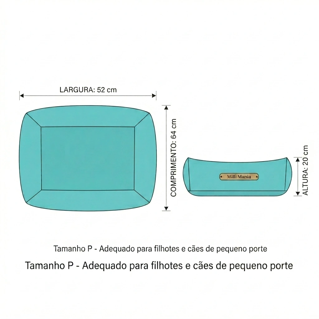 Cama Flay Cor Turquesa Milli Mania Tamanho P - imagem 4
