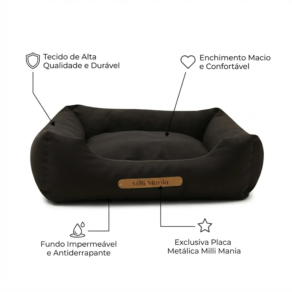 Cama Flay Cor Preta Milli Mania Tamanho M - imagem 3