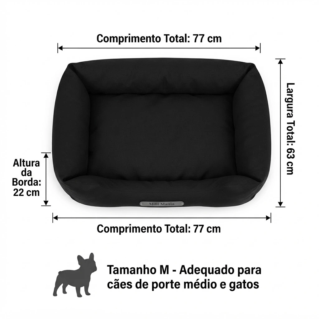 Cama Flay Cor Preta Milli Mania Tamanho M - imagem 4