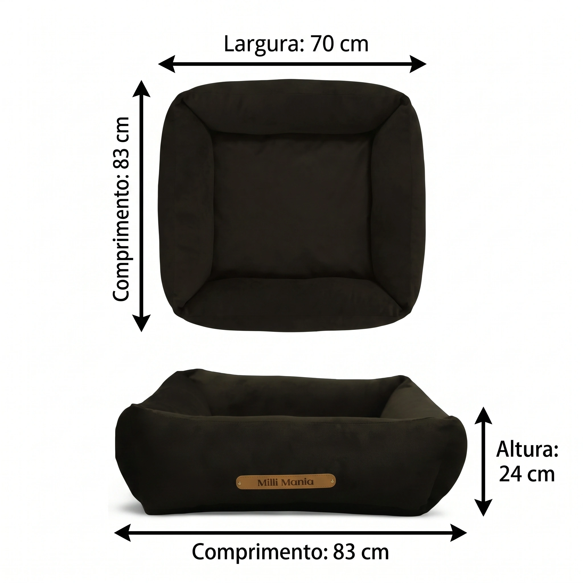Cama Flay Cor Preta Milli Mania Tamanho G - imagem 4