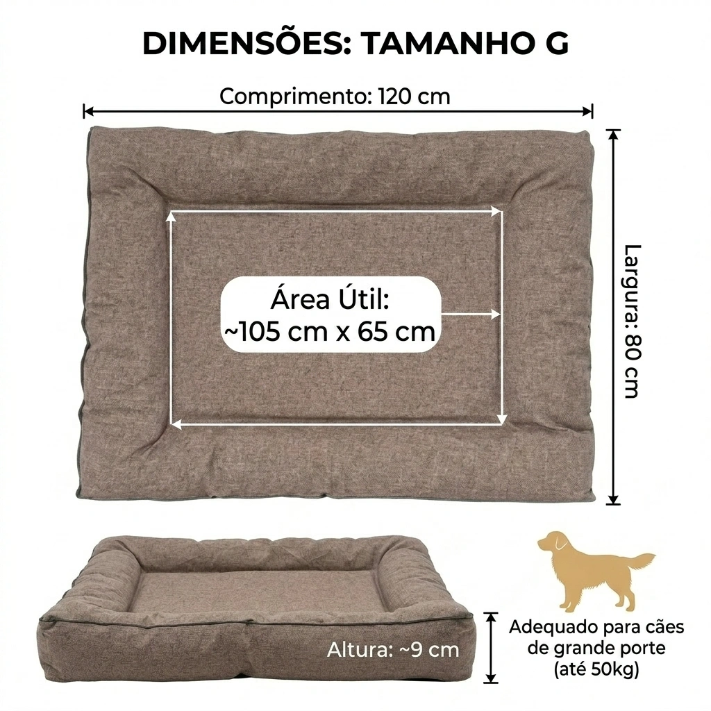 Colchonete São Pet Malta para Cães e Gatos Tamanho G Cor Marrom  - imagem 5