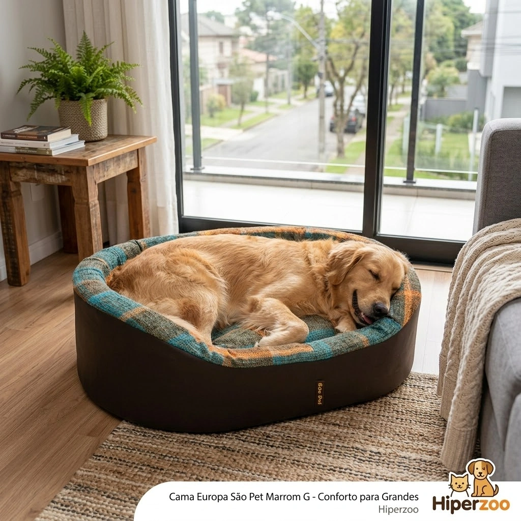 Cama São Pet Europa Creative Marrom Tamanho G para Cães e Gatos - imagem 2