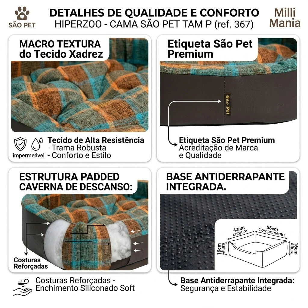 Cama São Pet Europa Creative Marrom Tamanho P para Cães e Gatos - imagem 3