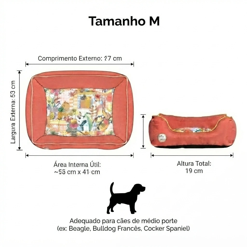 Cama São Pet Rubi Tropical Vermelha Tamanho M  - imagem 4