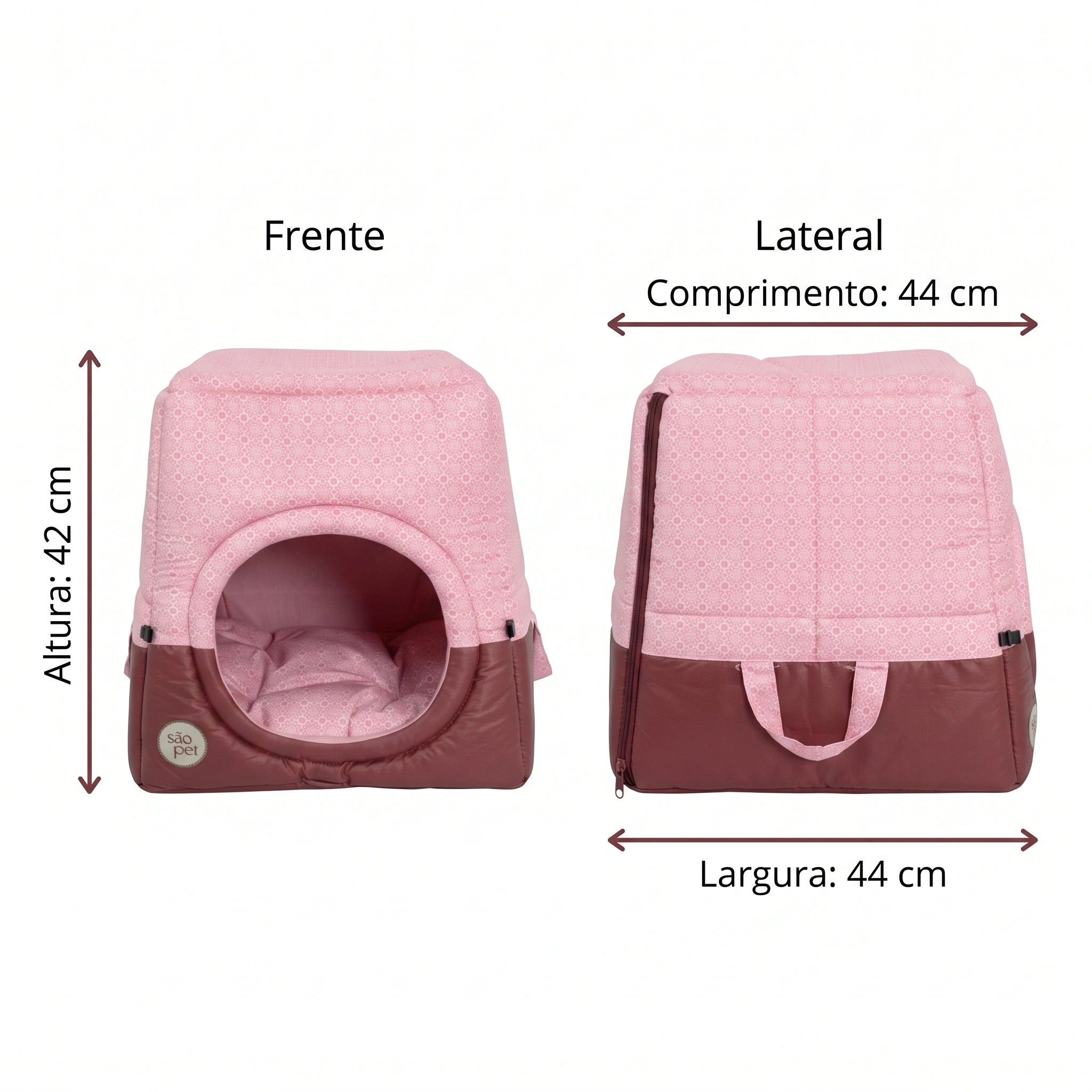 Cama São Pet Túnel Florence Tropical Cor Rosa Tamanho M - imagem 5