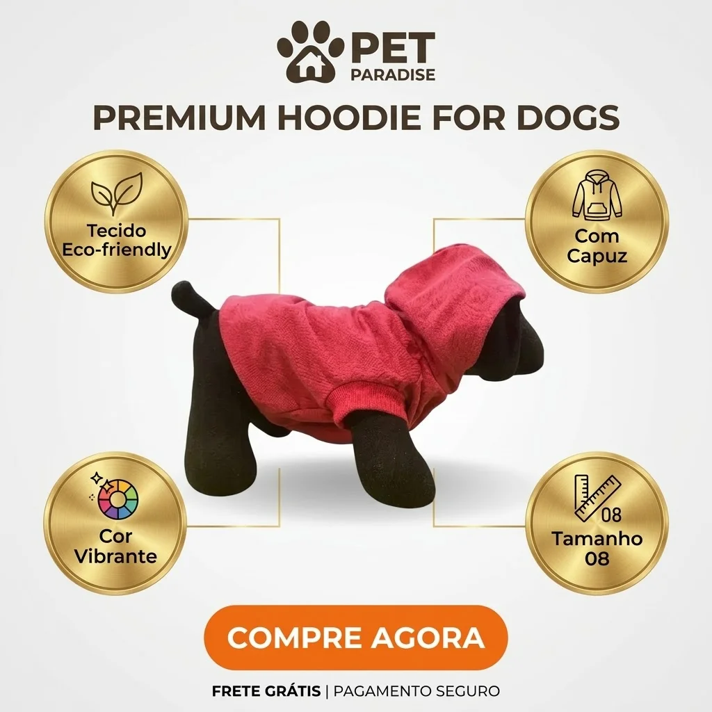 Moletom Eco Pet Com Capuz Rosa Pink Tamanho 8 - imagem 2