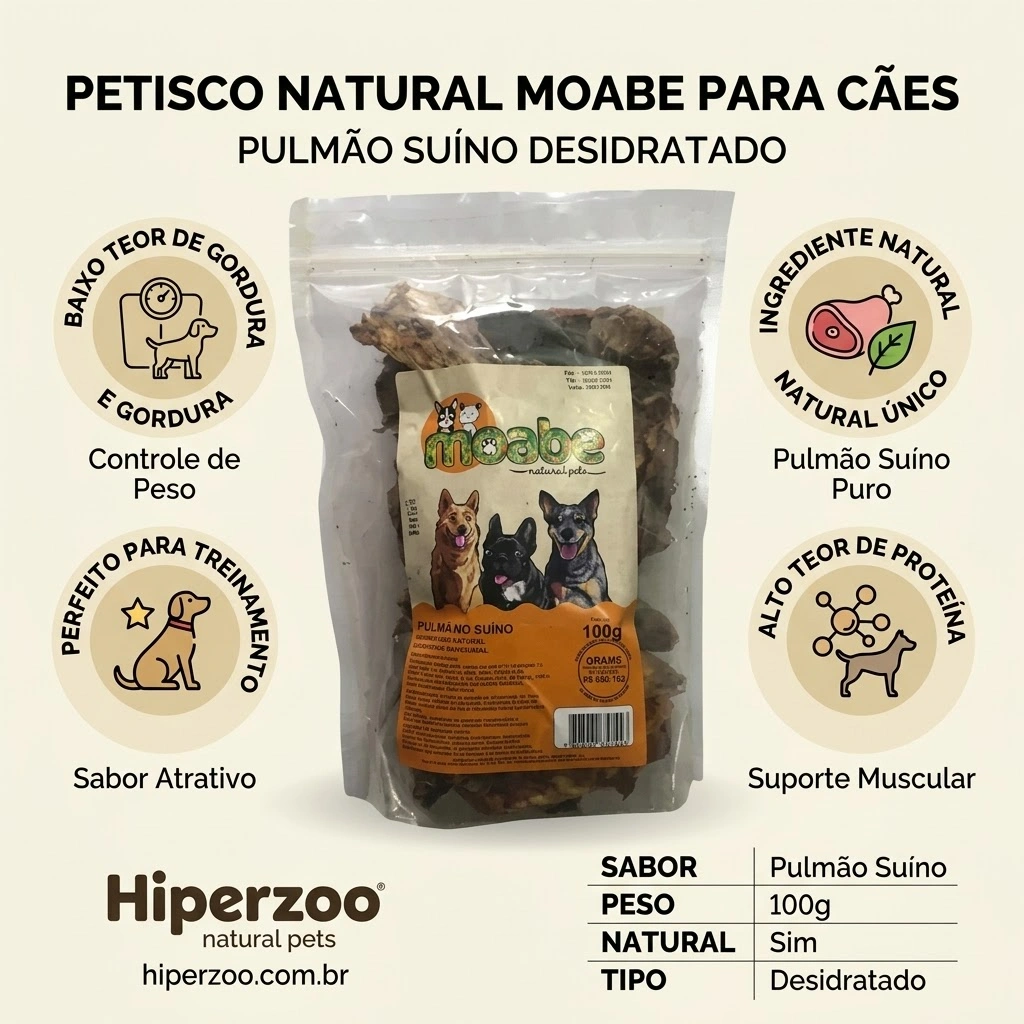 Petisco Moabifinho Pulmão Suíno 100g - imagem 2