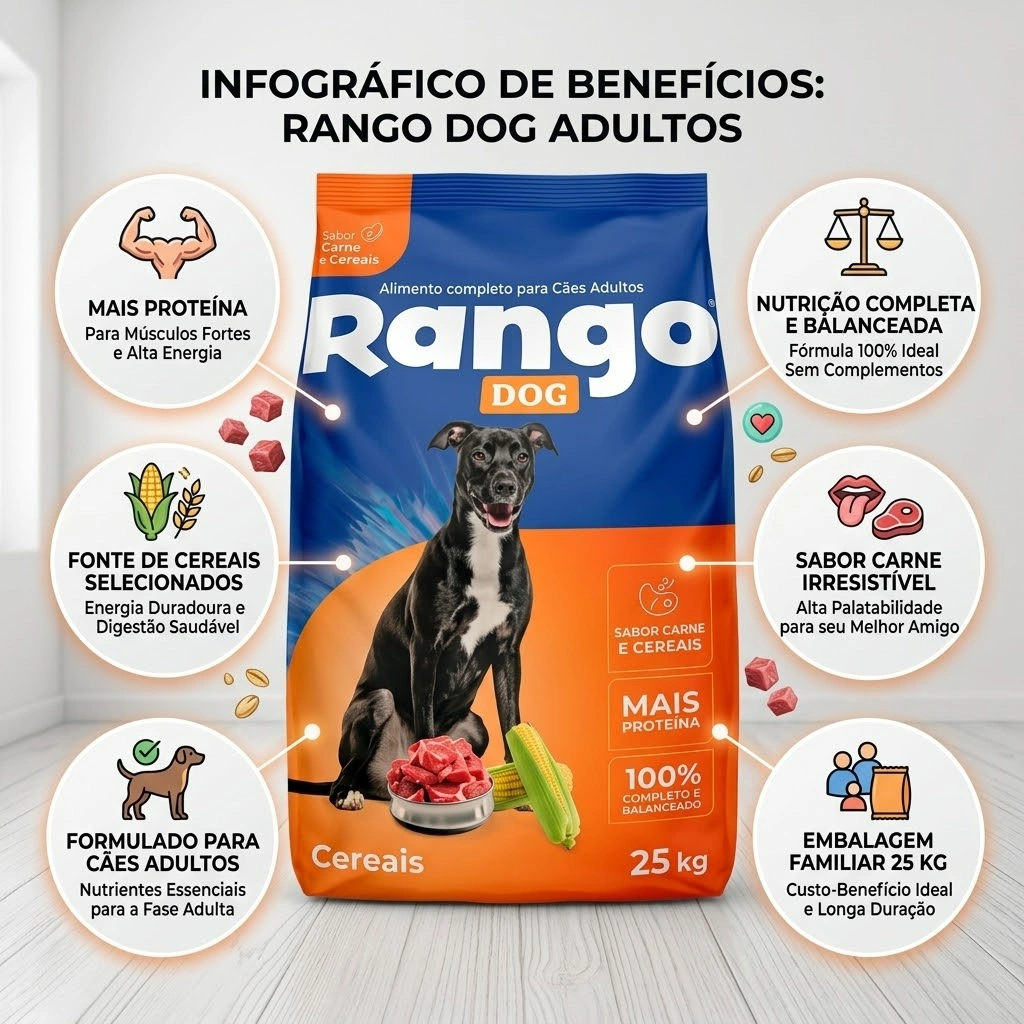 Ração Rango Dog Cães Adultos 25Kg - imagem 2