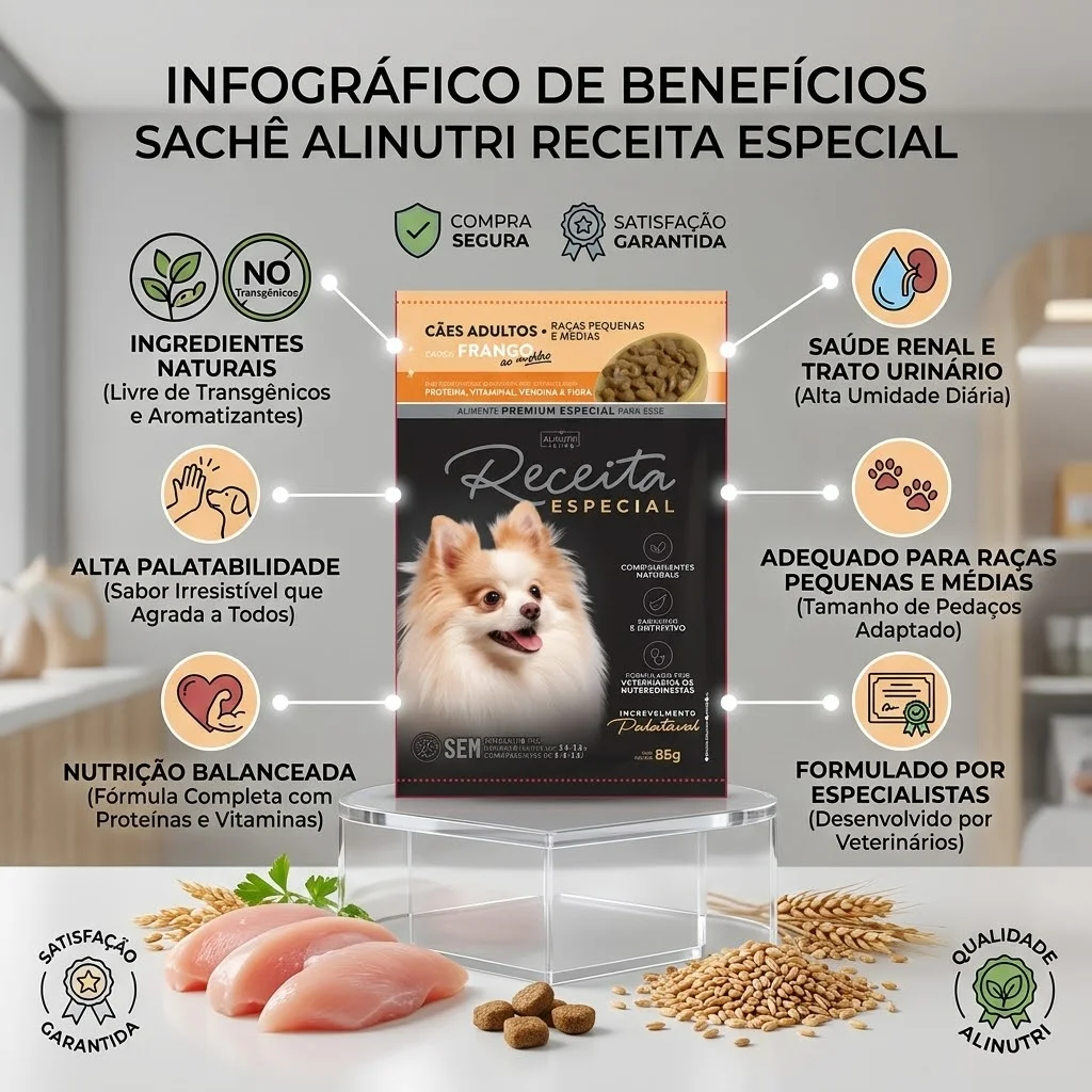 Sachê Receita Especial Adulto Raças Mini e Pequenos Sabor Frango 85g - imagem 2