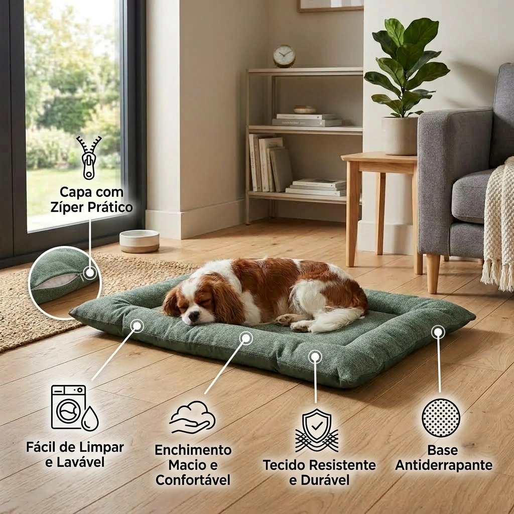 Almofada Malta Verde Com Zíper Para Cães Tamanho M - imagem 3