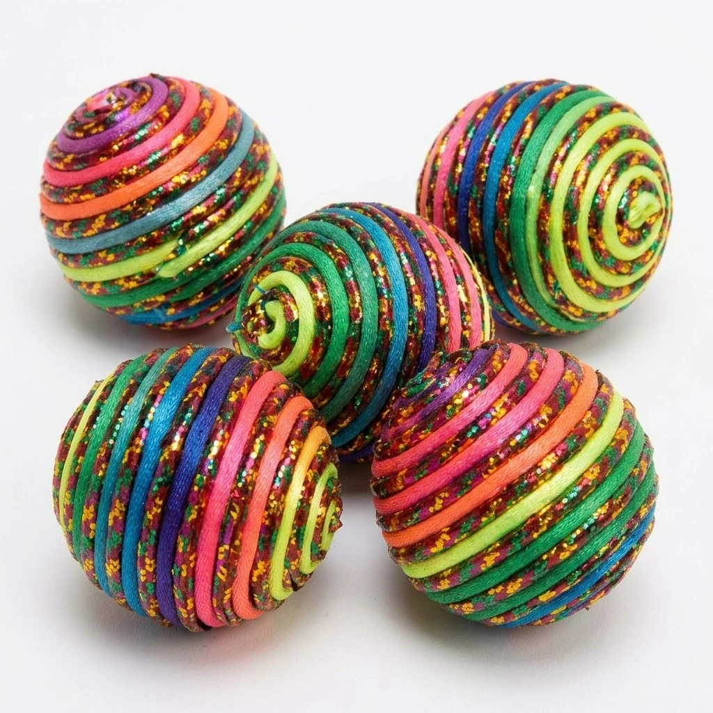Brinquedo Home Pet Para Gatos Kit 4 Bolinhas Arco Iris  - imagem 2