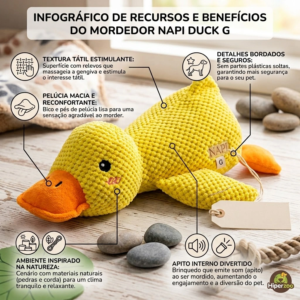 Mordedor Pelúcia Pet Duck G Napi 32cm - imagem 2