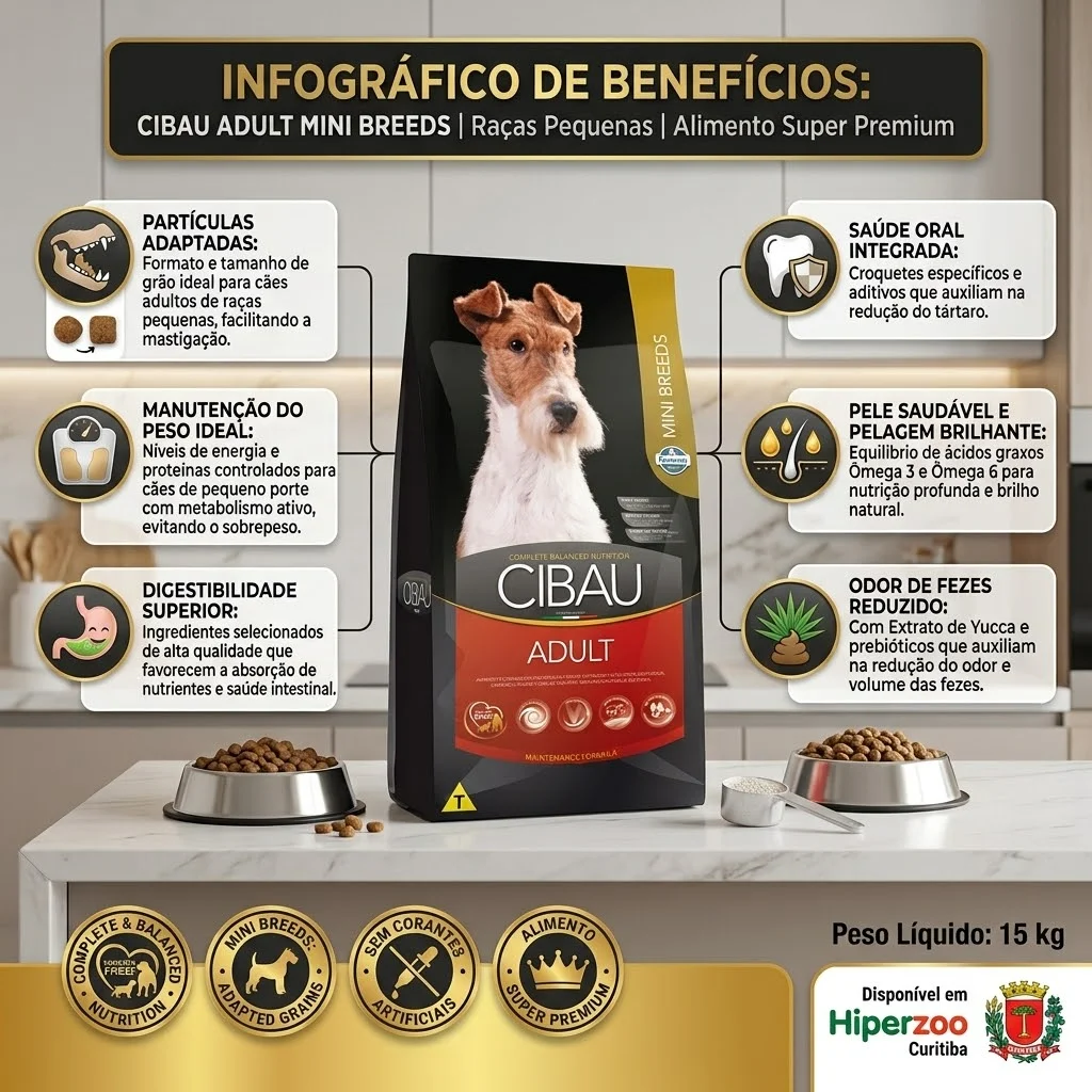Ração Cibau Mini para Cães Adultos Raças Pequenas  15Kg - imagem 2