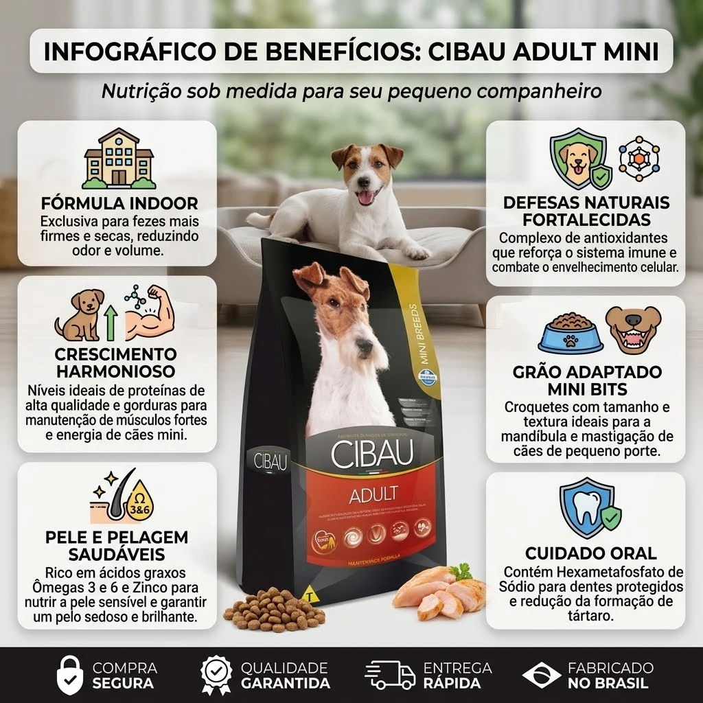Ração Cibau Mini para Cães Adultos Raças Pequenas - 03Kg - imagem 2