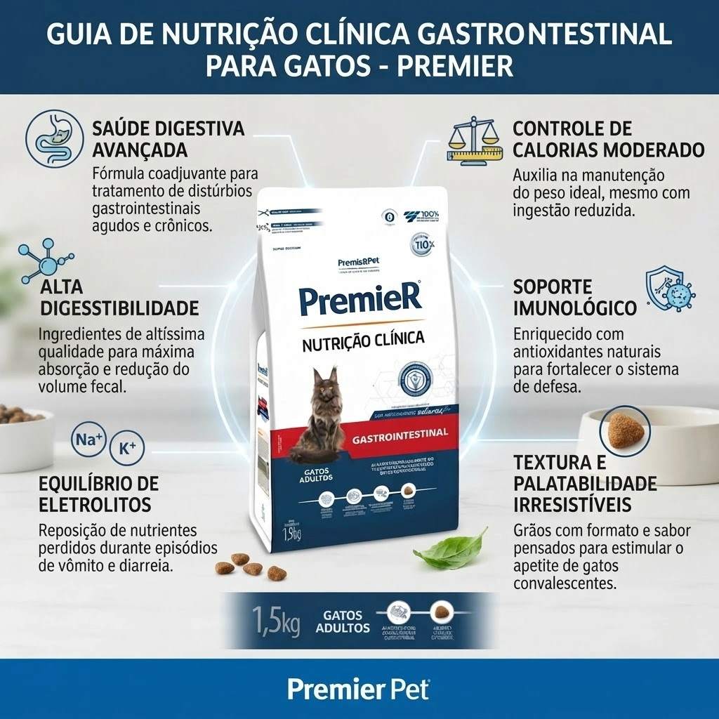 Ração PremieR Nutrição Clínica Gastrointestinal Para Gatos 1,5kg - imagem 2