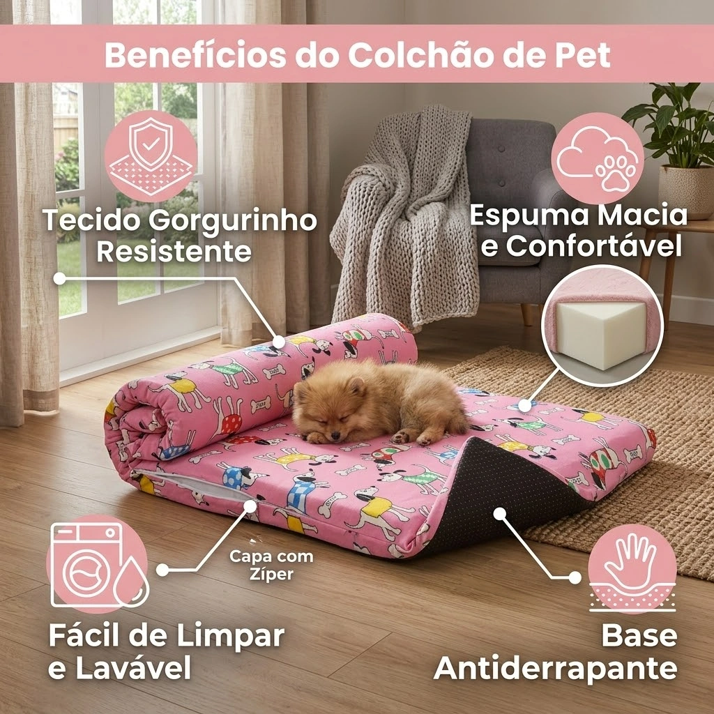 Colchonete Pet Gorg Rosa Tamanho Médio - imagem 3