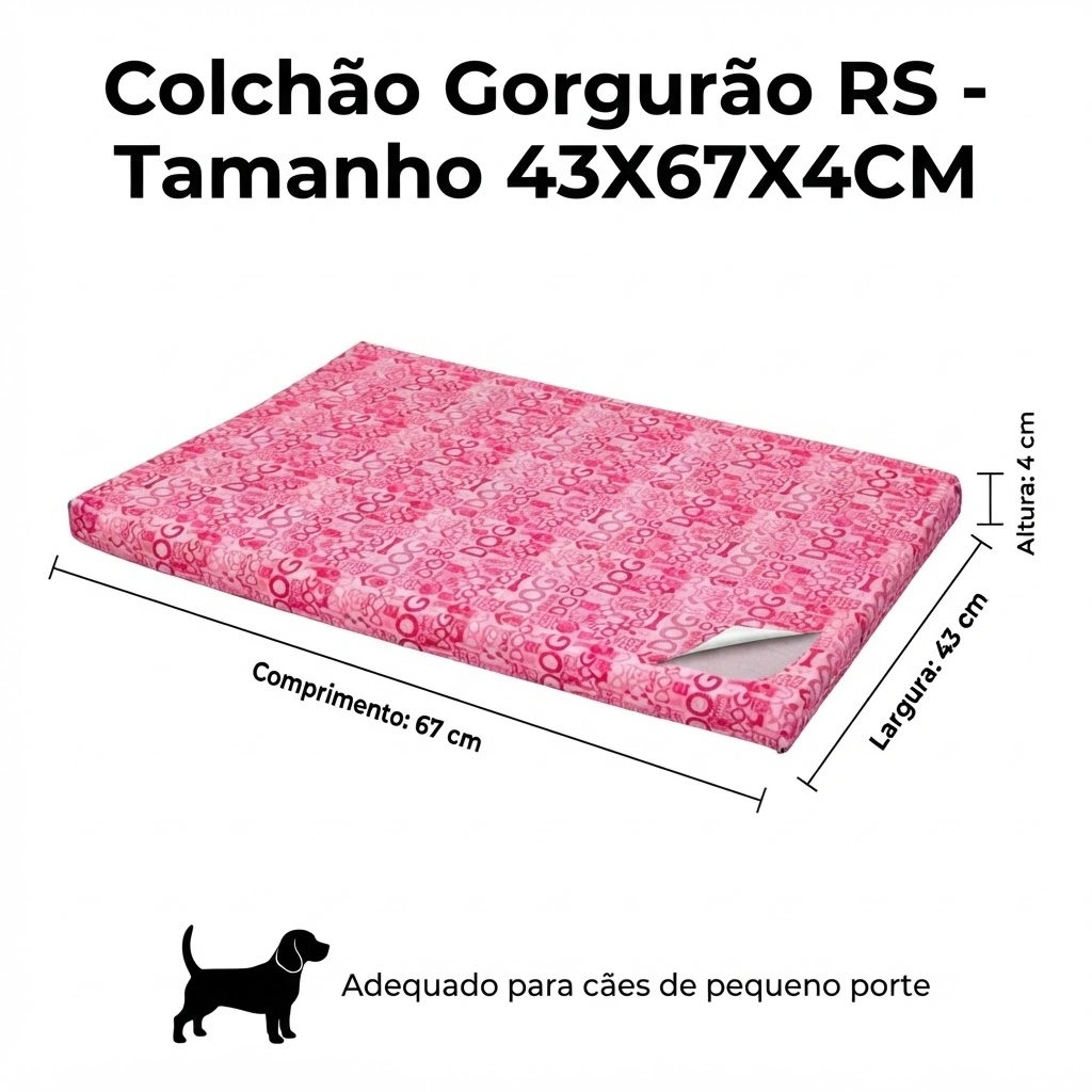 Colchonete Gorg Rosa 43x67x4Cm - imagem 4